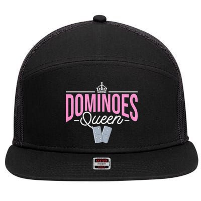 Dominoes Queen Play Domino Mexican Domino 7 Panel Mesh Trucker Snapback Hat