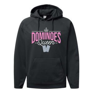 Dominoes Queen Play Domino Mexican Domino Performance Fleece Hoodie