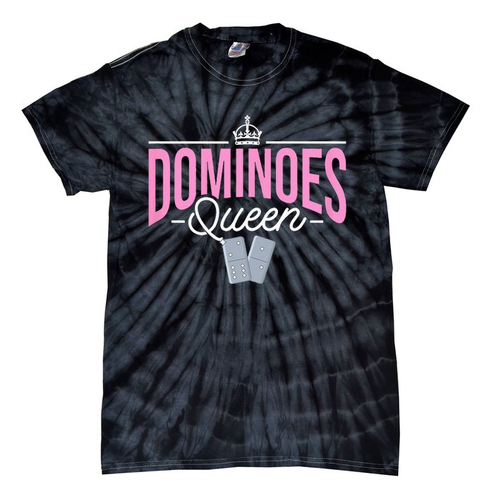 Dominoes Queen Play Domino Mexican Domino Tie-Dye T-Shirt