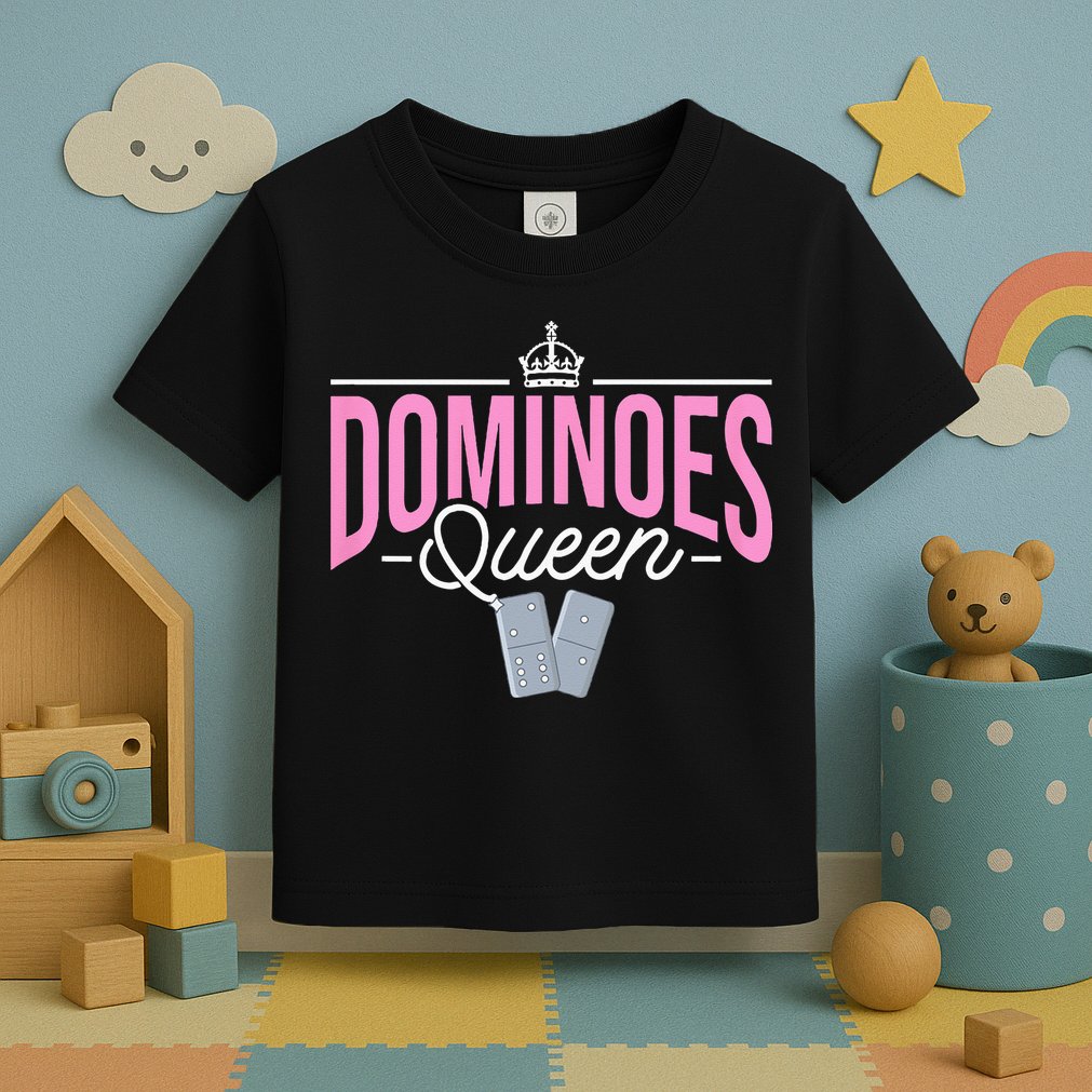 Dominoes Queen Play Domino Mexican Domino Toddler T-Shirt