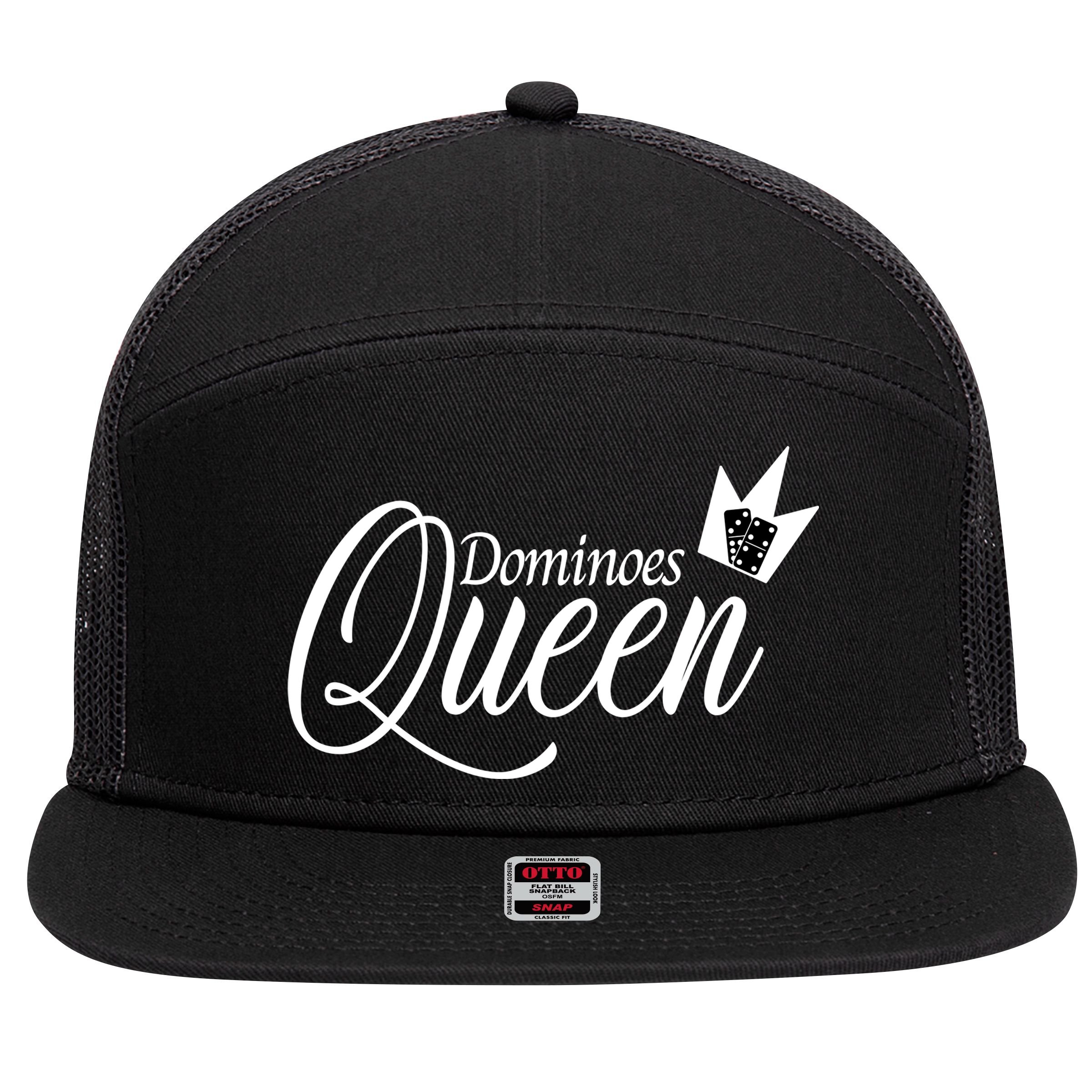 Dominoes Queen Play Domino Mexican Domino 7 Panel Mesh Trucker Snapback Hat