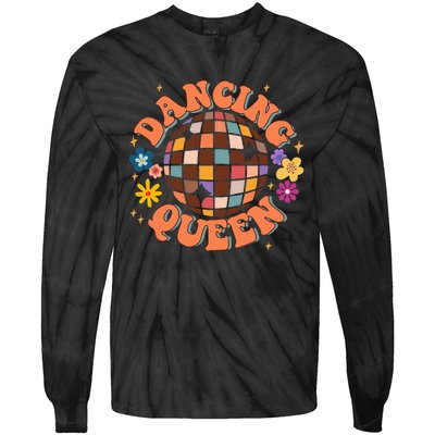 Dancing Queen Retro Bridesmaids 70’s Disco Bachelorette Tie-Dye Long Sleeve Shirt