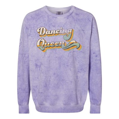 Dancing Queen Retro 1970s Vintage Gift Colorblast Crewneck Sweatshirt