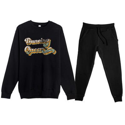 Dancing Queen Retro 1970s Vintage Gift Premium Crewneck Sweatsuit Set