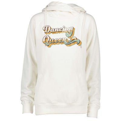 Dancing Queen Retro 1970s Vintage Gift Womens Funnel Neck Pullover Hood