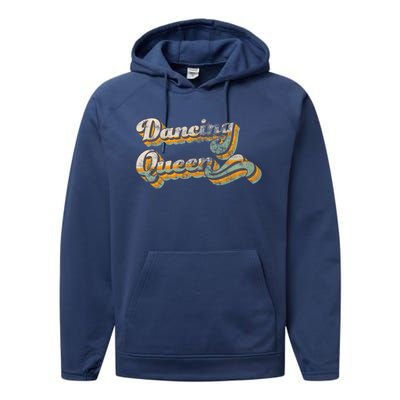 Dancing Queen Retro 1970s Vintage Gift Performance Fleece Hoodie