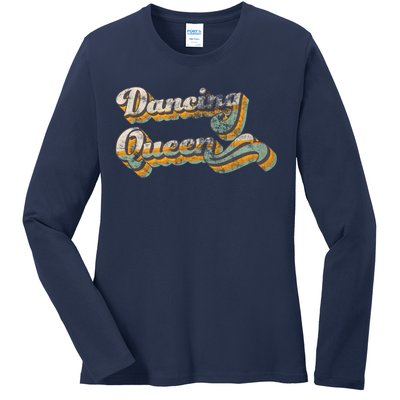 Dancing Queen Retro 1970s Vintage Gift Ladies Long Sleeve Shirt