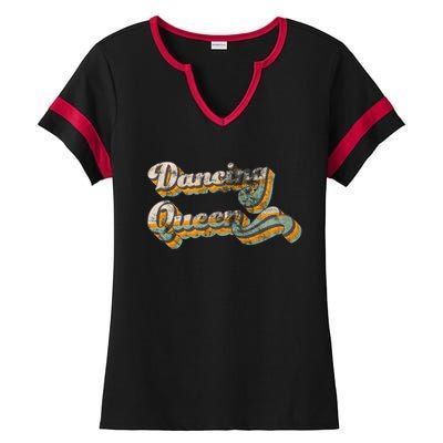 Dancing Queen Retro 1970s Vintage Gift Ladies Halftime Notch Neck Tee