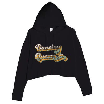 Dancing Queen Retro 1970s Vintage Gift Crop Fleece Hoodie