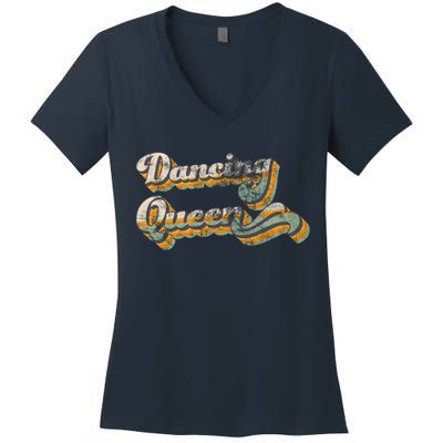 Dancing Queen Retro 1970s Vintage Gift Women's V-Neck T-Shirt