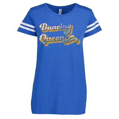 Dancing Queen Retro 1970s Vintage Gift Enza Ladies Jersey Football T-Shirt