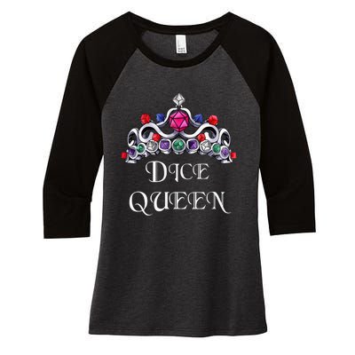 Dice Queen Role-playing Women's Tri-Blend 3/4-Sleeve Raglan Shirt