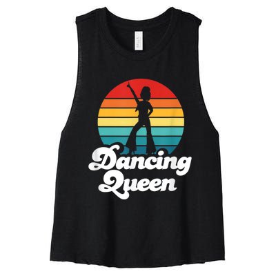 Dancing Queen Roller Disco Outfit 70s Costume For Women Women's Racerback Cropped Tank