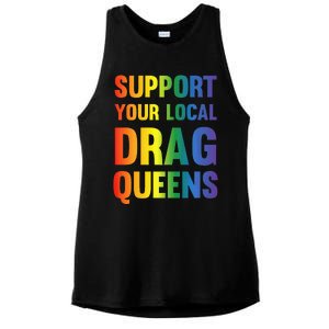 Drag Queen Support Your Local Drag Queens Premium Ladies PosiCharge Tri-Blend Wicking Tank