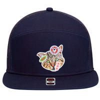 Drama Queen Sad Cat Funny & Ugly Cute 7 Panel Mesh Trucker Snapback Hat