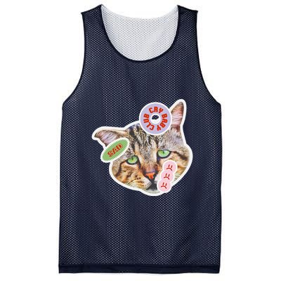 Drama Queen Sad Cat Funny & Ugly Cute Mesh Reversible Basketball Jersey Tank