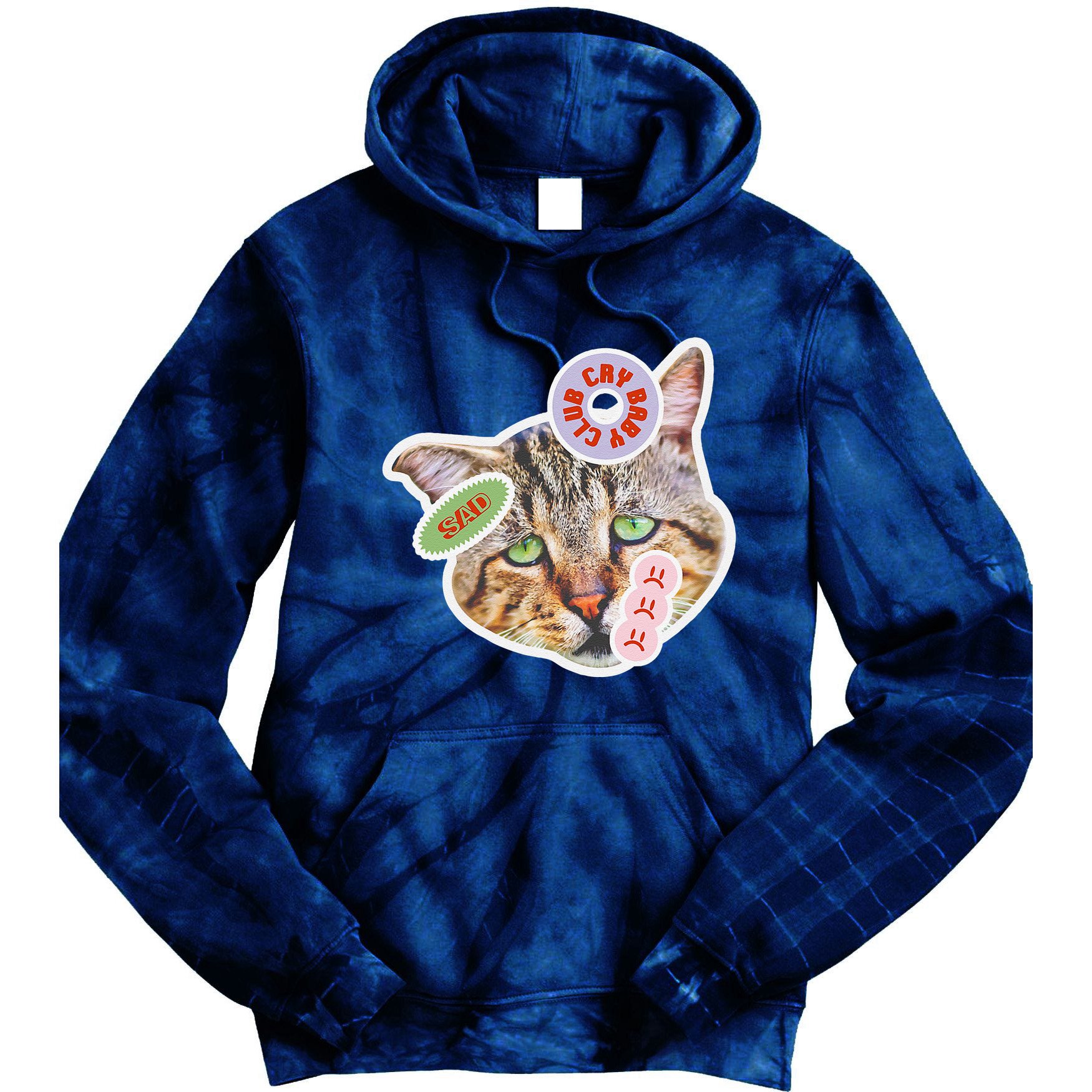 Drama Queen Sad Cat Funny & Ugly Cute Tie Dye Hoodie