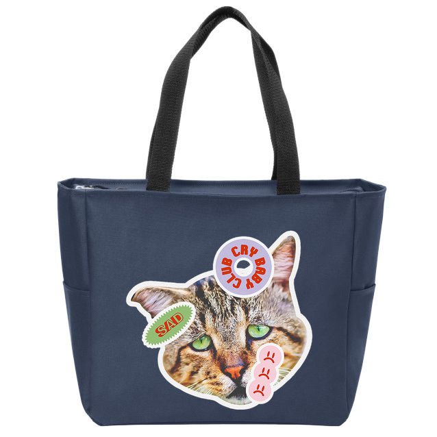 Drama Queen Sad Cat Funny & Ugly Cute Zip Tote Bag