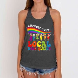 Drag Queen Support Your Local Drag Queens Women's Knotted Racerback Tank