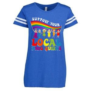 Drag Queen Support Your Local Drag Queens Enza Ladies Jersey Football T-Shirt