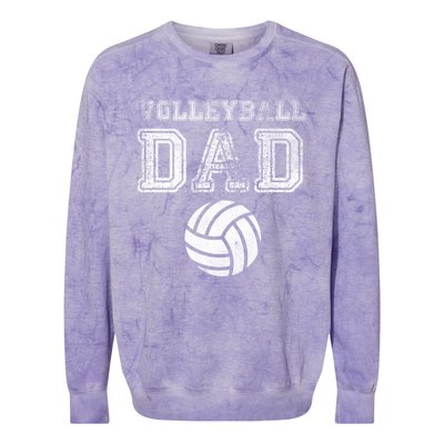 Distressed Quote Vintage Volleyball Dad Gift Colorblast Crewneck Sweatshirt