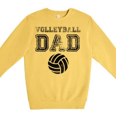 Distressed Quote Vintage Volleyball Dad Gift Premium Crewneck Sweatshirt