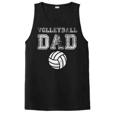 Distressed Quote Vintage Volleyball Dad Gift PosiCharge Competitor Tank