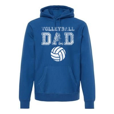 Distressed Quote Vintage Volleyball Dad Gift Premium Hoodie