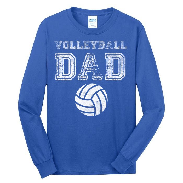 Distressed Quote Vintage Volleyball Dad Gift Tall Long Sleeve T-Shirt