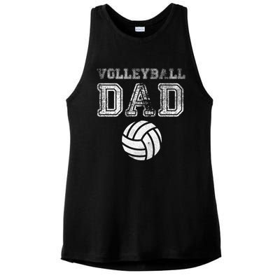 Distressed Quote Vintage Volleyball Dad Gift Ladies PosiCharge Tri-Blend Wicking Tank