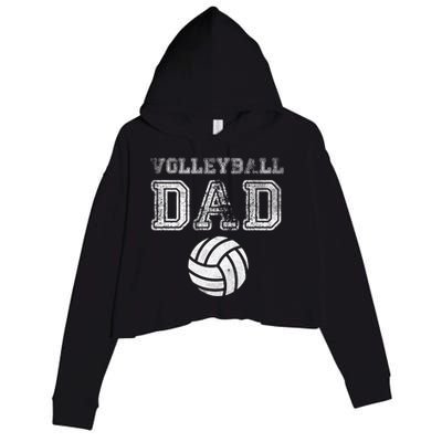 Distressed Quote Vintage Volleyball Dad Gift Crop Fleece Hoodie