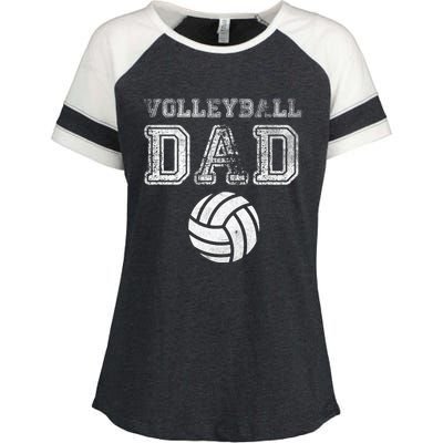 Distressed Quote Vintage Volleyball Dad Gift Enza Ladies Jersey Colorblock Tee