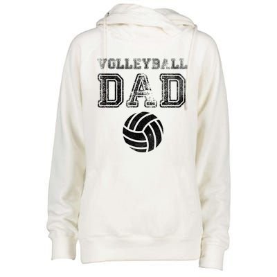 Distressed Quote Vintage Volleyball Dad Gift Womens Funnel Neck Pullover Hood