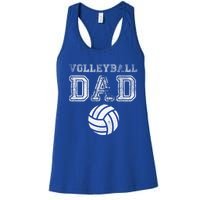 Distressed Quote Vintage Volleyball Dad Gift Women's Racerback Tank