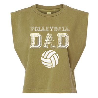 Distressed Quote Vintage Volleyball Dad Gift Garment-Dyed Women's Muscle Tee