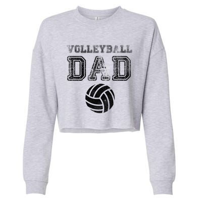 Distressed Quote Vintage Volleyball Dad Gift Cropped Pullover Crew