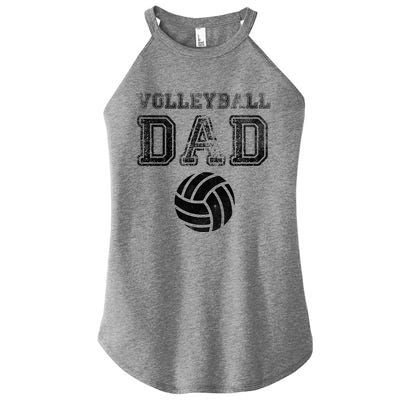 Distressed Quote Vintage Volleyball Dad Gift Women's Perfect Tri Rocker Tank