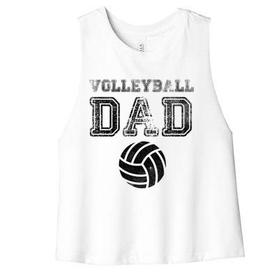 Distressed Quote Vintage Volleyball Dad Gift Women's Racerback Cropped Tank