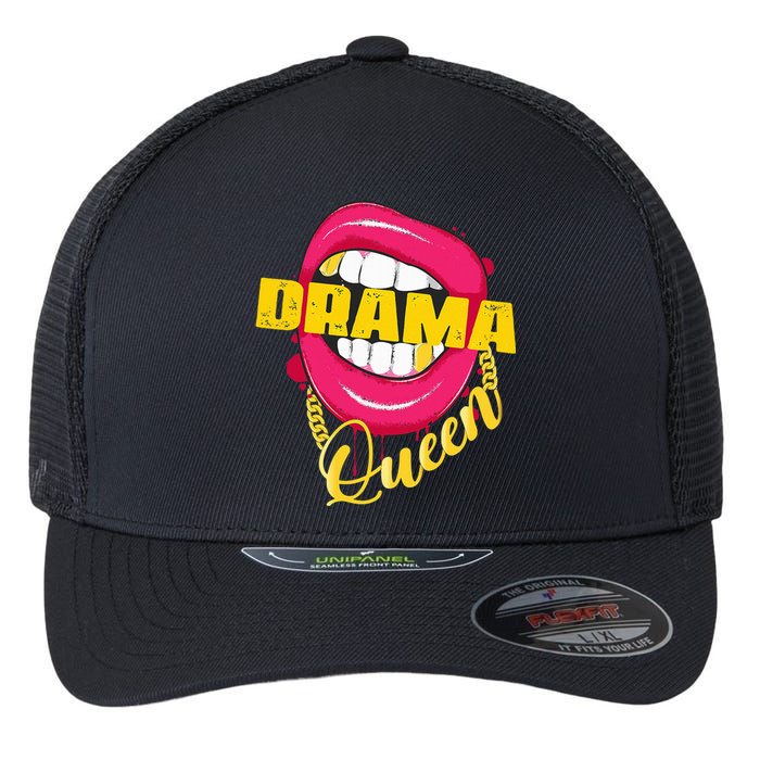 Drama Queen Woman Outfit Flexfit Unipanel Trucker Cap