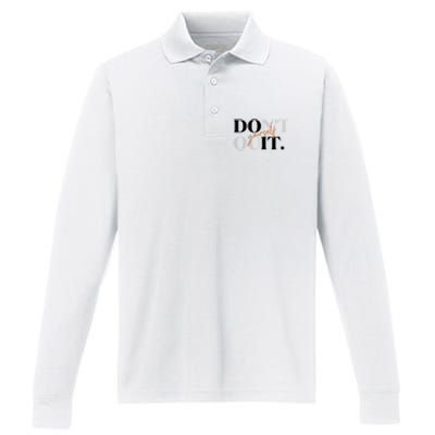 Don't Quit Yourself Motivational Performance Long Sleeve Polo