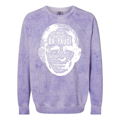 Dr. Fauci Word Face Portrait Colorblast Crewneck Sweatshirt