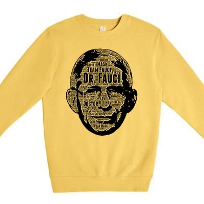 Dr. Fauci Word Face Portrait Premium Crewneck Sweatshirt