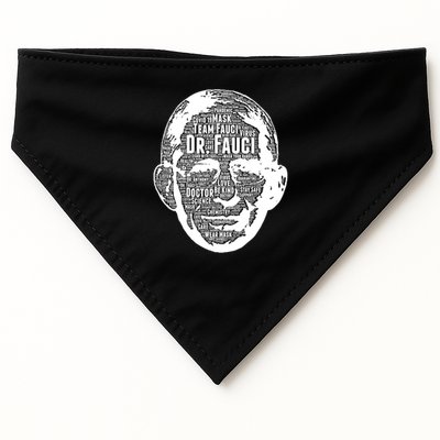 Dr. Fauci Word Face Portrait USA-Made Doggie Bandana