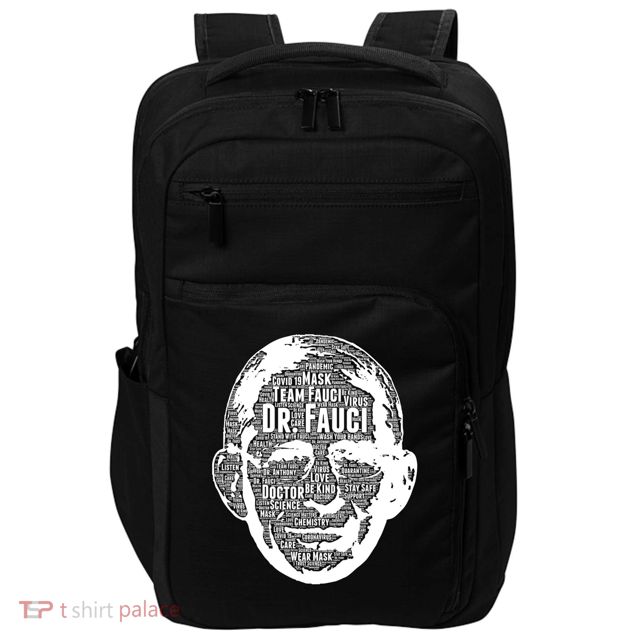 Dr. Fauci Word Face Portrait Impact Tech Backpack