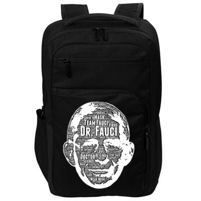 Dr. Fauci Word Face Portrait Impact Tech Backpack