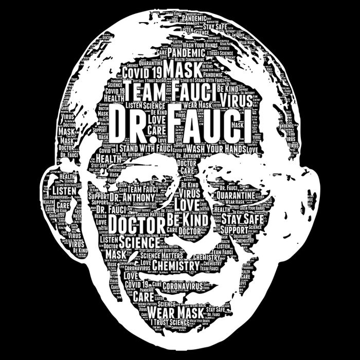 Dr. Fauci Word Face Portrait Bucket Hat