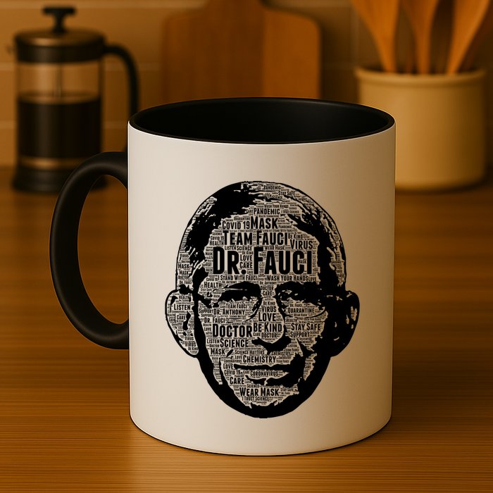 Dr. Fauci Word Face Portrait Mug