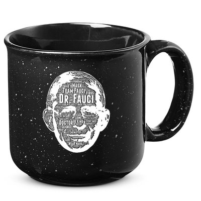 Dr. Fauci Word Face Portrait 15oz Campfire Ceramic Mug
