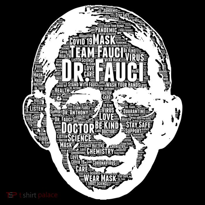 Dr. Fauci Word Face Portrait Flat Bill Trucker Hat
