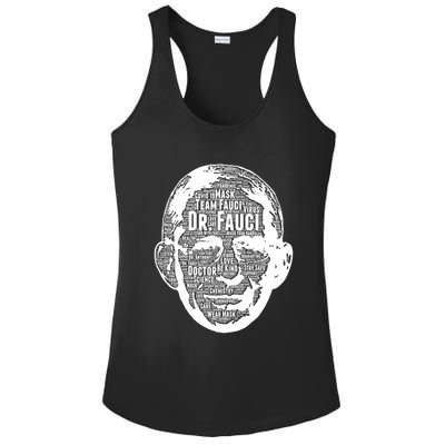 Dr. Fauci Word Face Portrait Ladies PosiCharge Competitor Racerback Tank